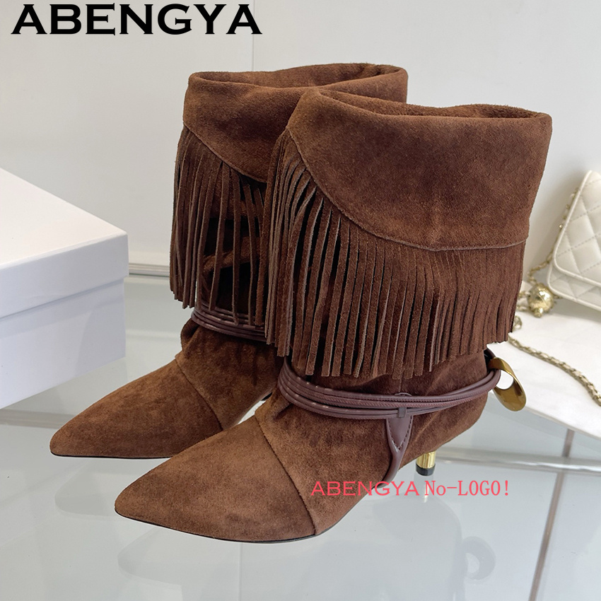Suede Leather Edge Tassel Desi - đánh giá và giá Ethnic Fashion Women