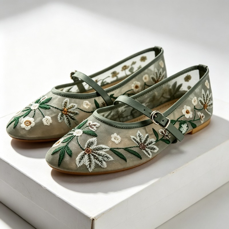Mesh Embroidered Leisure Balle - đánh giá và giá Ethnic Fashion Design